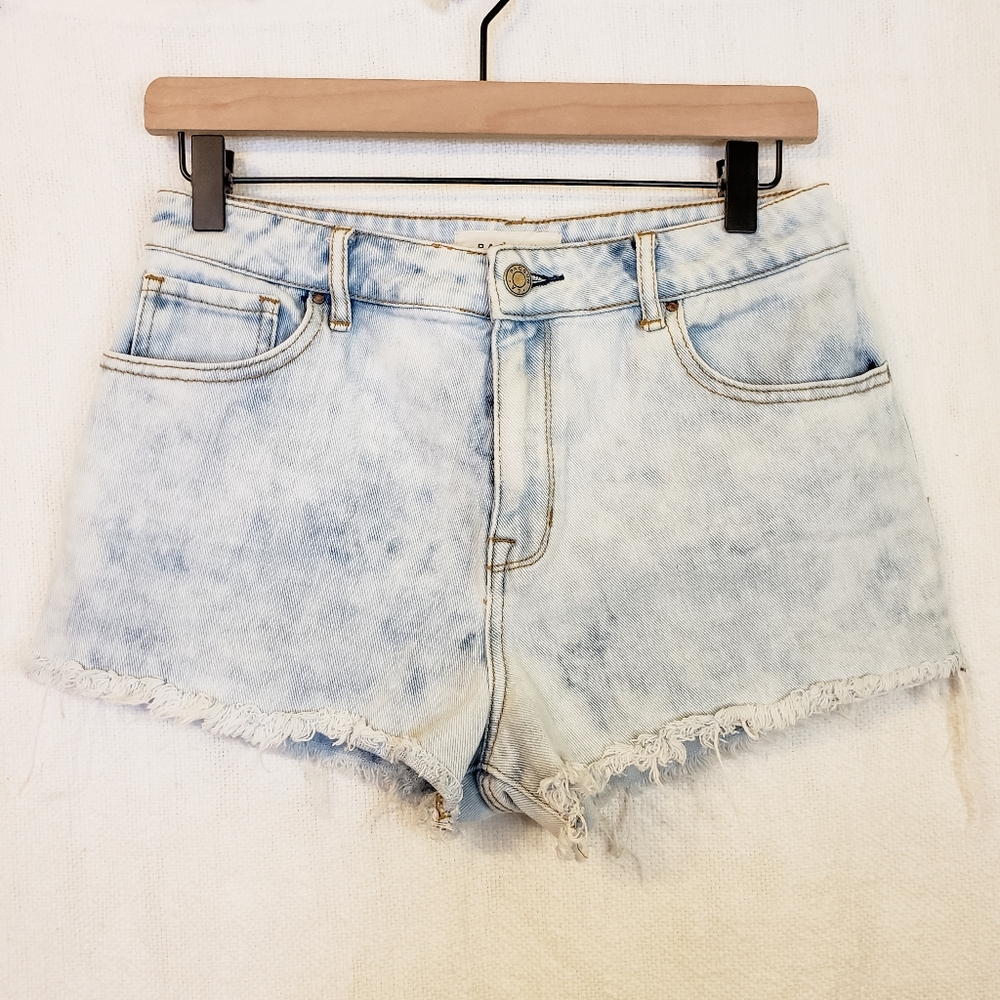 PACSUN Acid Wash Raw Hem High Rise Shorts Size 26